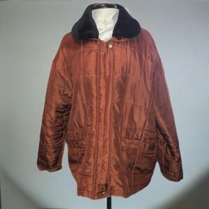 Bogari 100% SILK jacket w removable fur collar - JUST DRY CLEANED - IN BAG Sz S